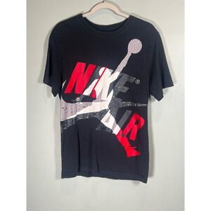Michael Jordan Jumpman T Shirt Classic Logo Cement Red Black Nike 23 Bulls Sz M